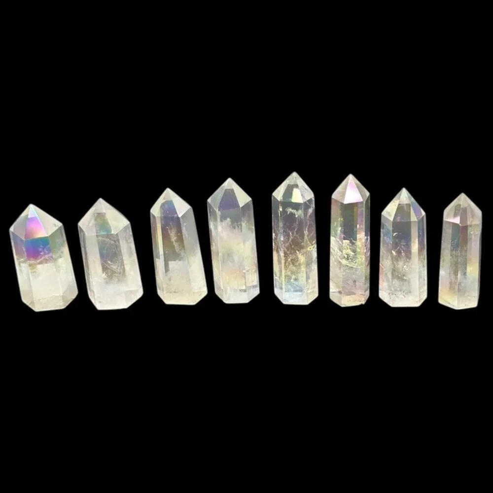 Aura Clear Quartz Point Tower Obelisk Crystal Wand Size Small: 3" - 3.2" Tall - Picture 14 of 16